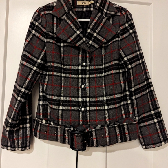 Women's cropped belted waist jacket - Picture 1 of 7